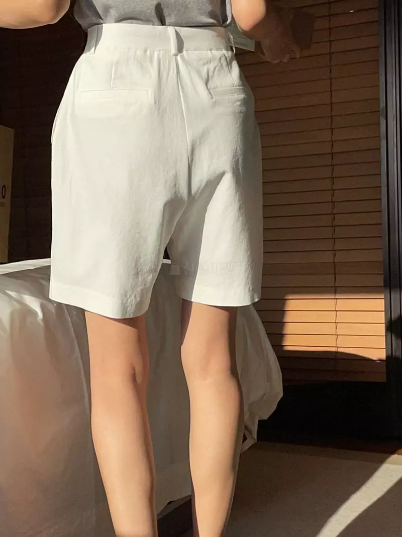 Nan - Korean Women Fashion - #momslook - Linen Square Shorts - 9