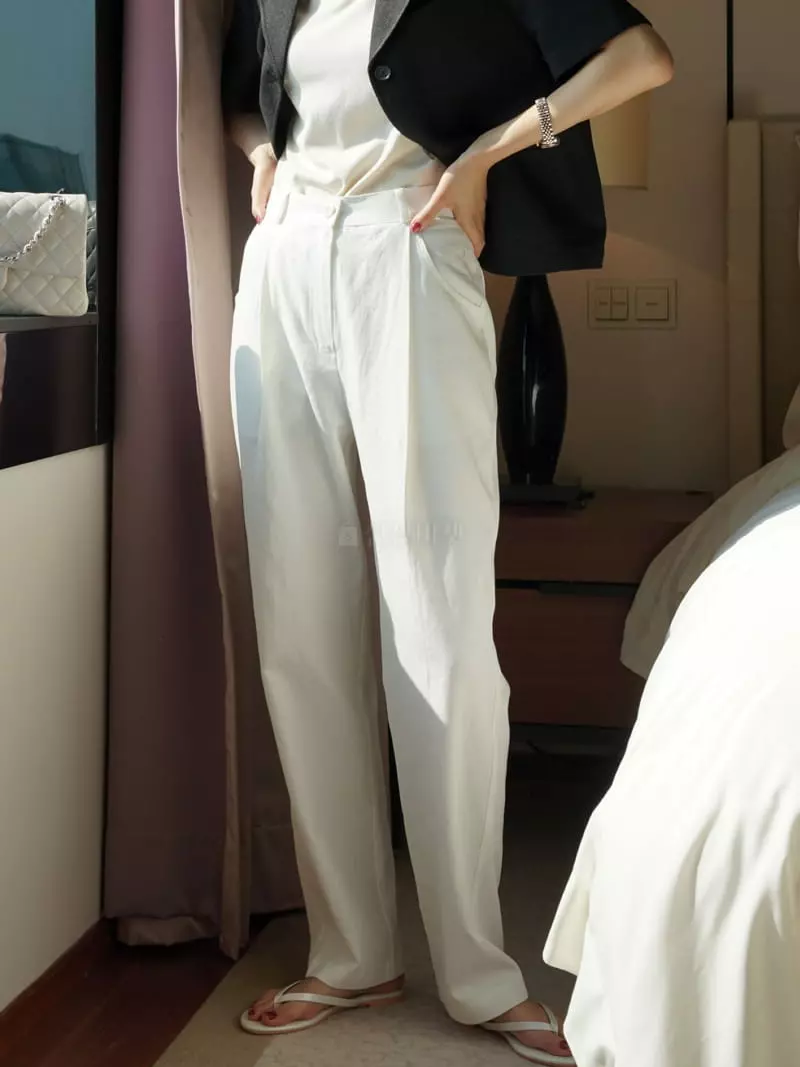 Nan - Korean Women Fashion - #thelittlethings - Linen Roll-up Pants - 4