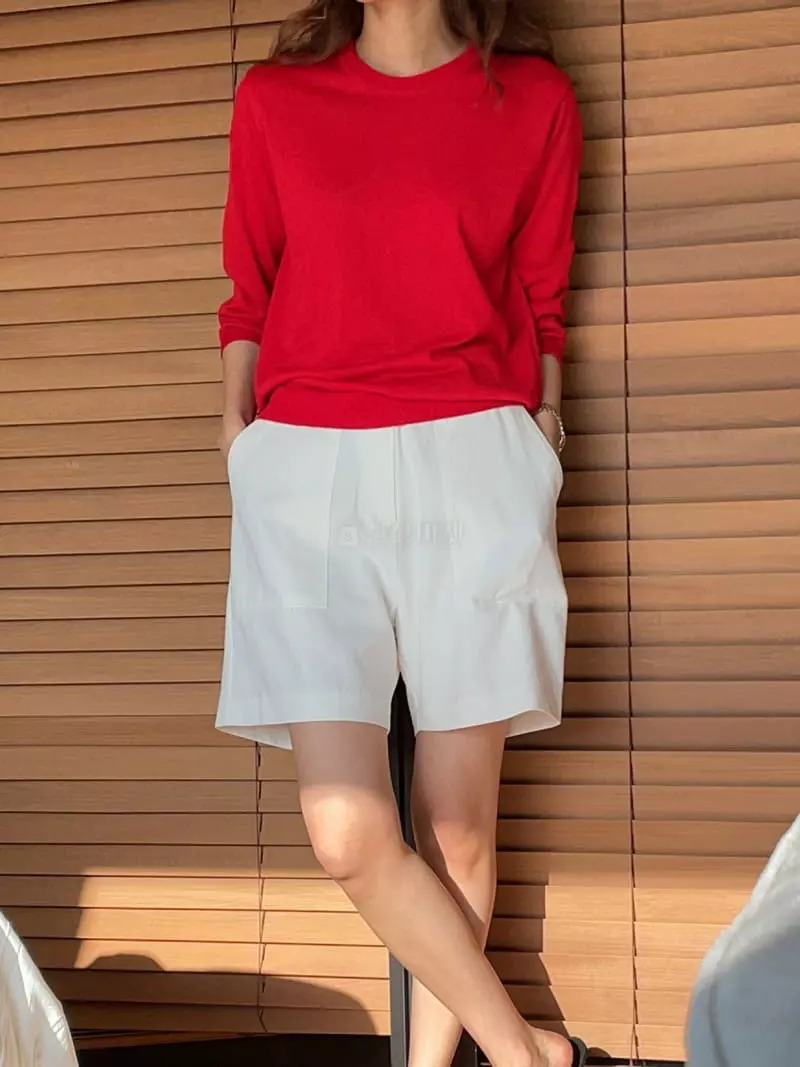 Nan - Korean Women Fashion - #momslook - Linen Round Knit Tee - 6