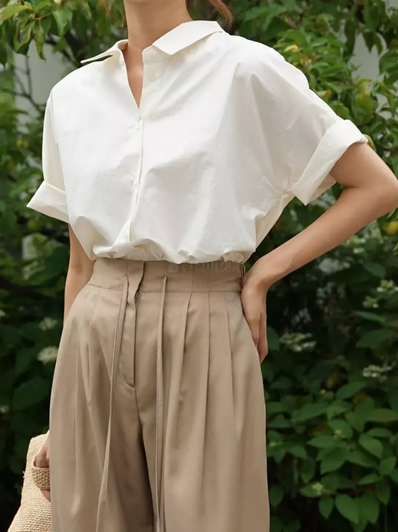 Nan - Korean Women Fashion - #momslook - French Roll-up Shirt - 7