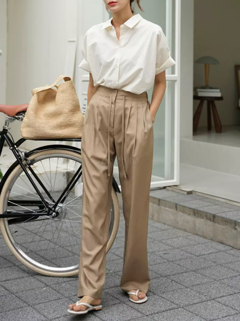 Nan - Korean Women Fashion - #momslook - French Roll-up Shirt - 9