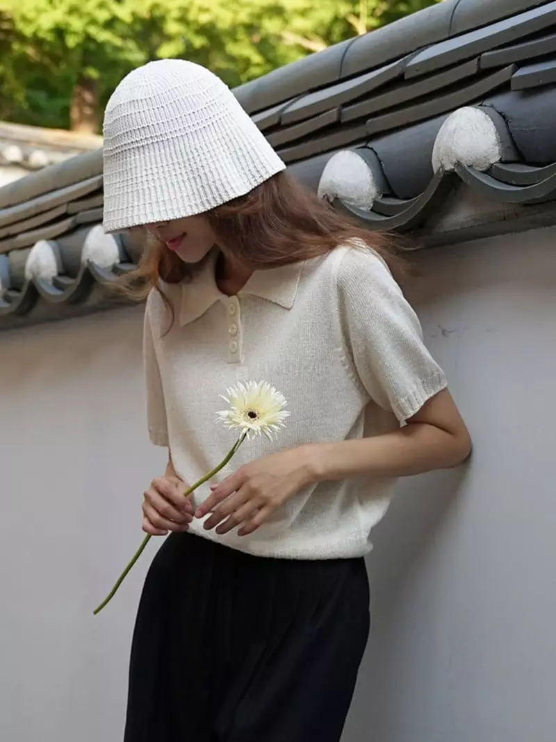 Nan - Korean Women Fashion - #momslook - Paper Collar Knit - 2