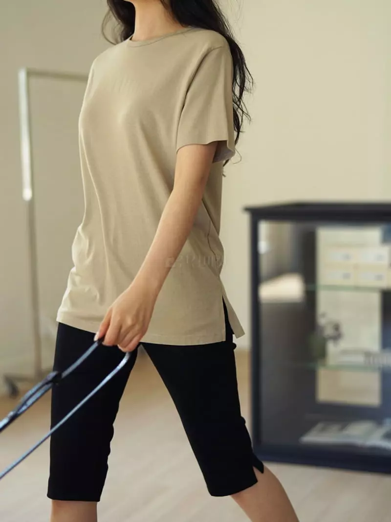Nan - Korean Women Fashion - #shopsmall - Modal Round Tee - 8