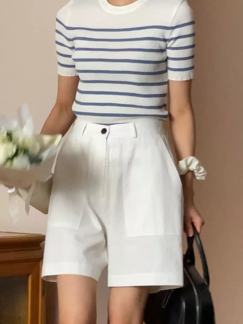 Nan - Korean Women Fashion - #thatsdarling - Linen Square Shorts - 4