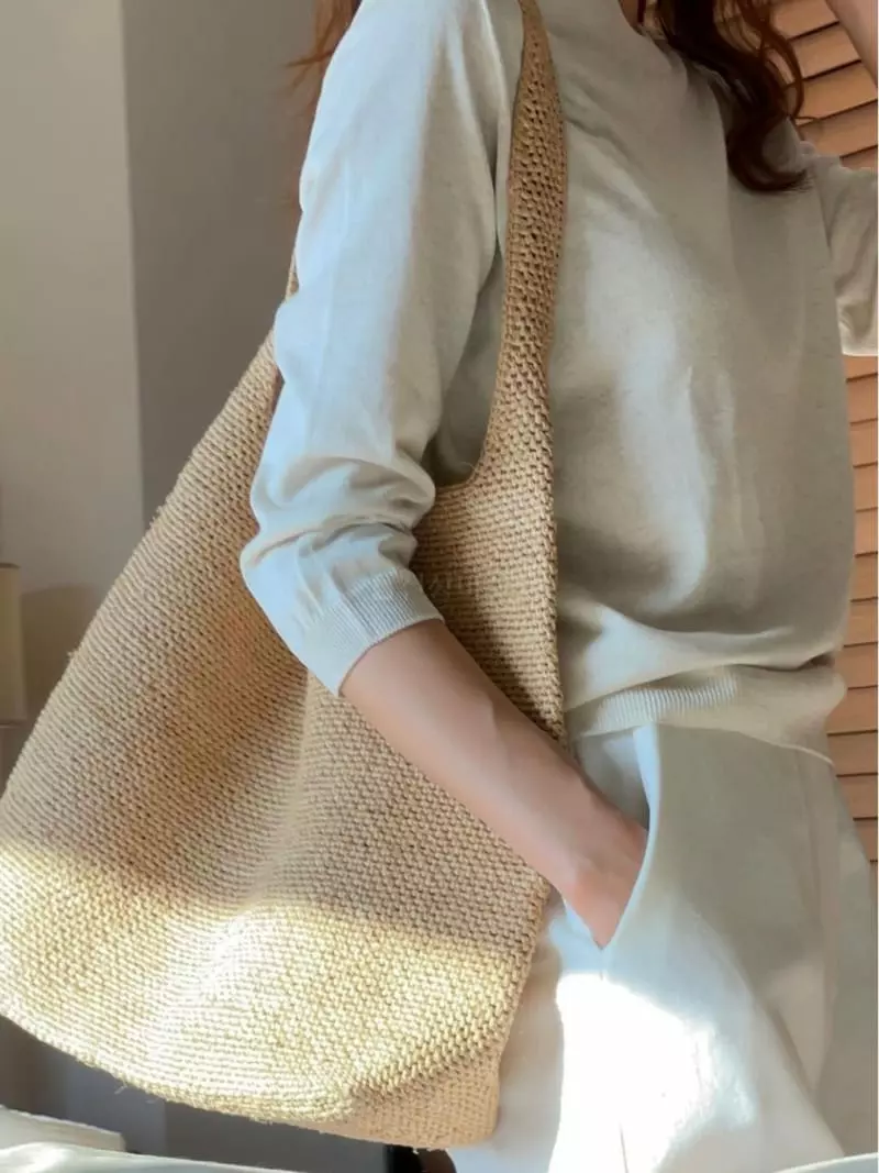 Nan - Korean Women Fashion - #thelittlethings - Linen Round Knit Tee