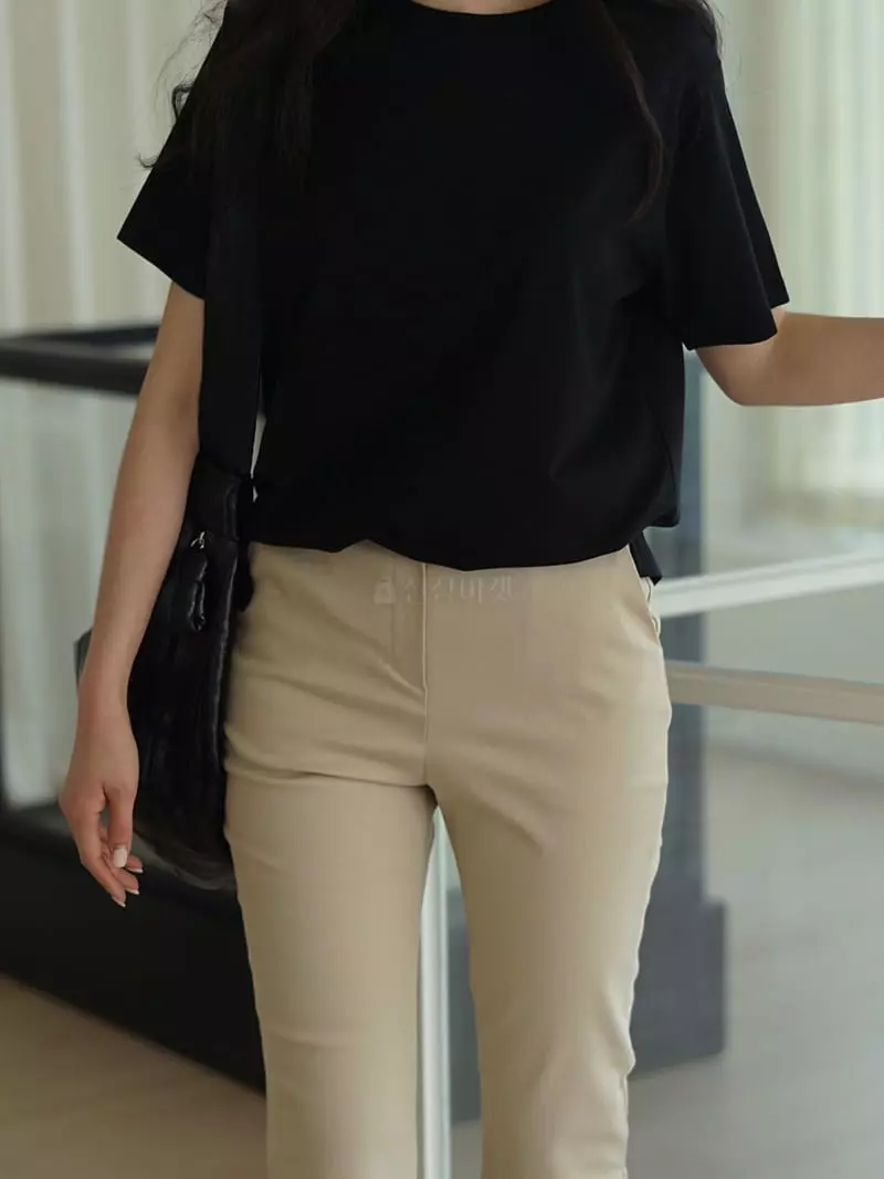 Nan - Korean Women Fashion - #vintageinspired - Modal Round Tee - 4