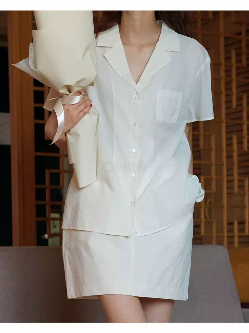 Nan - Korean Women Fashion - #momslook - Mini Pokcet Shirt - 4