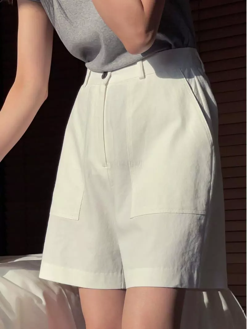 Nan - Korean Women Fashion - #womensfashion - Linen Square Shorts - 8