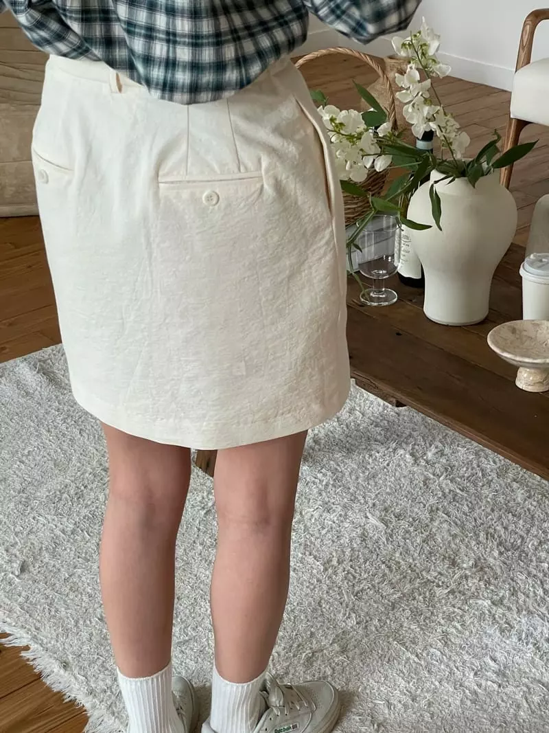 Nan - Korean Women Fashion - #momslook - Dart Mini Skirt - 4