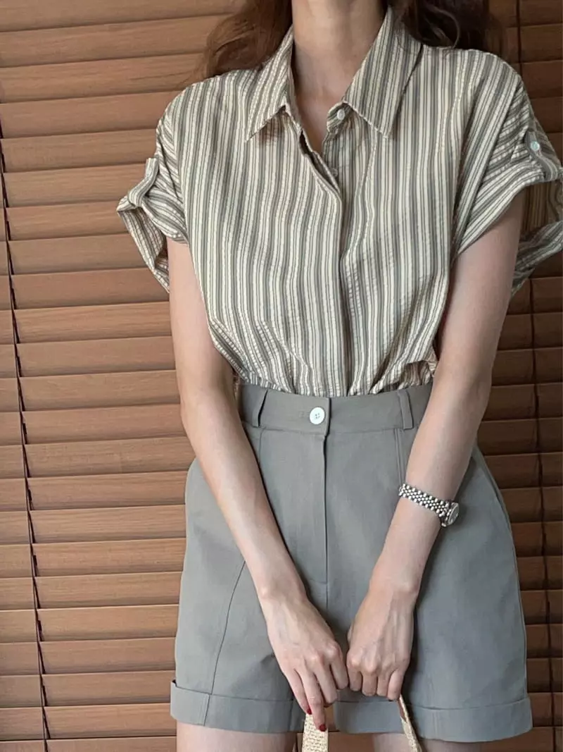 Nan - Korean Women Fashion - #womensfashion - Stripes Shirt