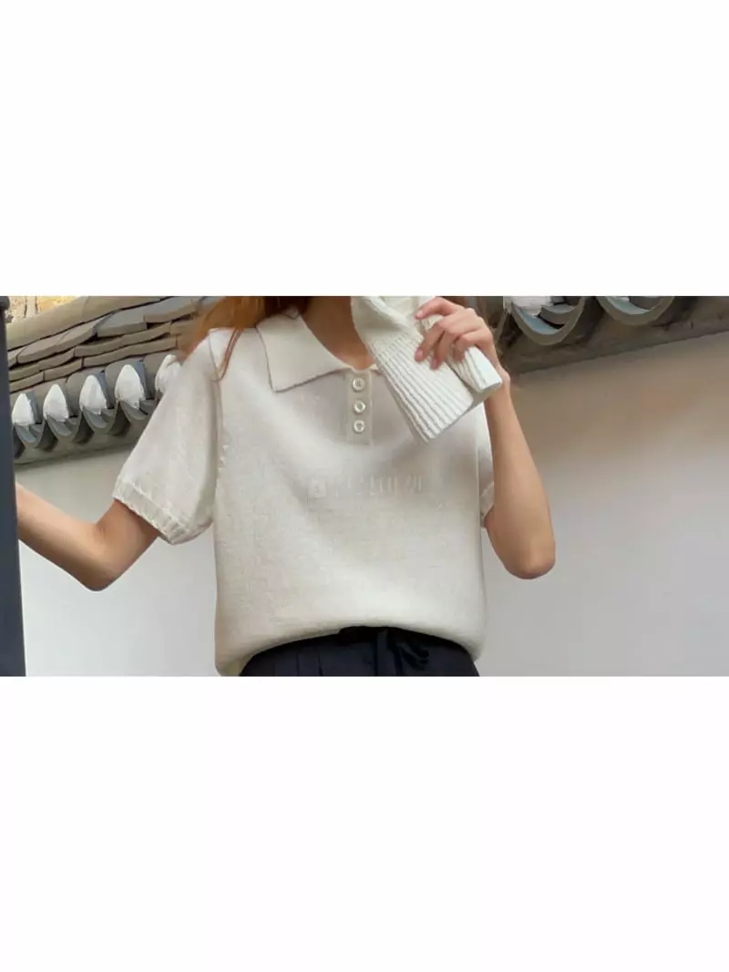 Nan - Korean Women Fashion - #womensfashion - Paper Collar Knit