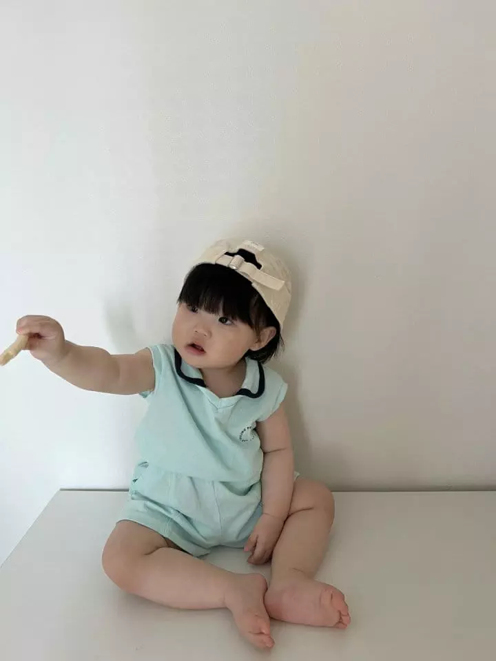 Neneru - Korean Children Fashion - #littlefashionista - Roy Collar Top Bottom Set - 3