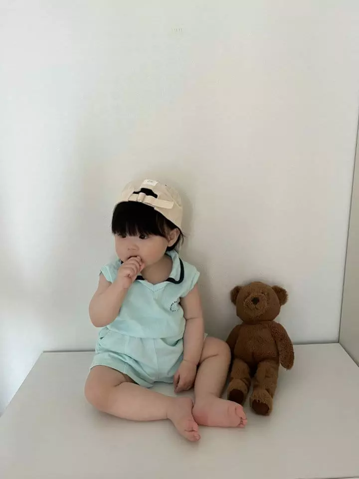 Neneru - Korean Children Fashion - #littlefashionista - Roy Collar Top Bottom Set - 4