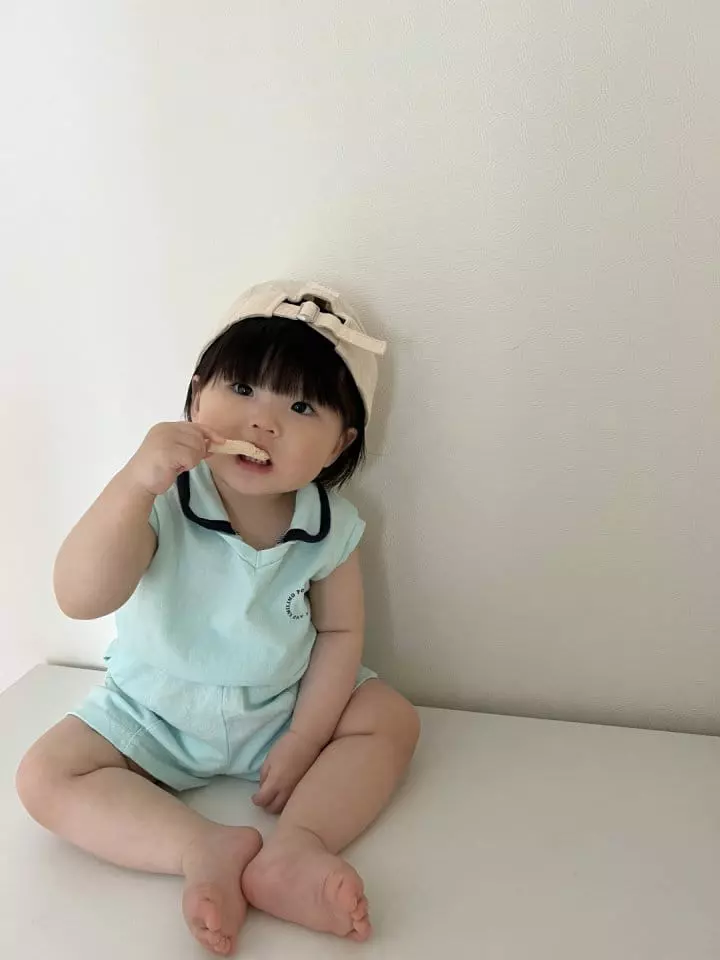 Neneru - Korean Children Fashion - #minifashionista - Roy Collar Top Bottom Set - 5