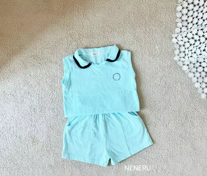 Neneru - Korean Children Fashion - #todddlerfashion - Roy Collar Top Bottom Set - 7