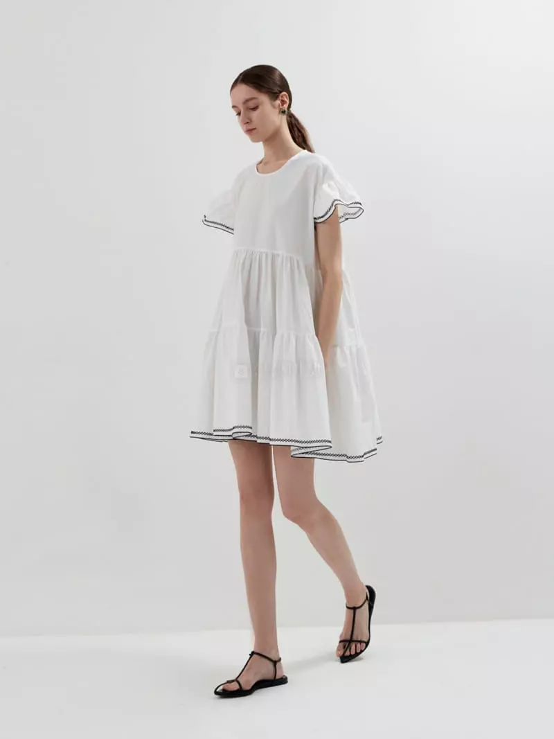 Neroli36 - Korean Women Fashion - #restrostyle - Embroidery One-piece