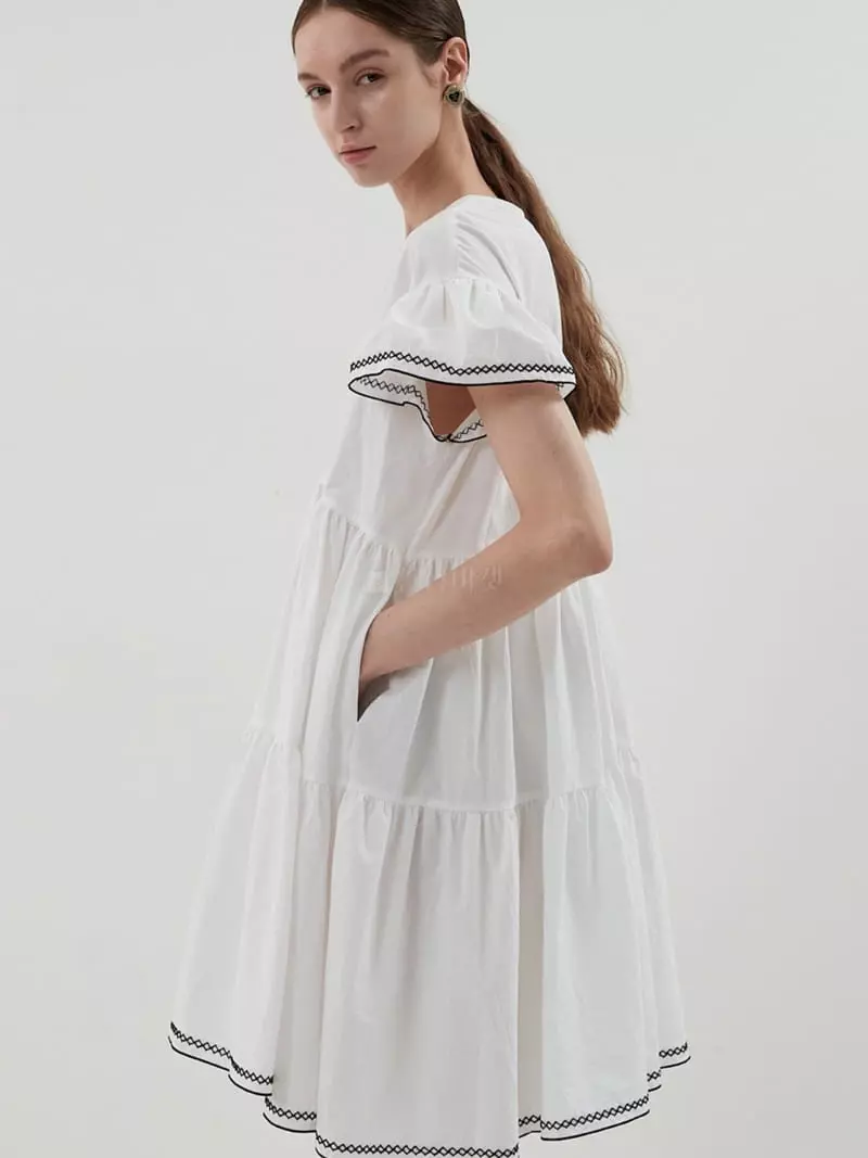 Neroli36 - Korean Women Fashion - #shopsmall - Embroidery One-piece - 3