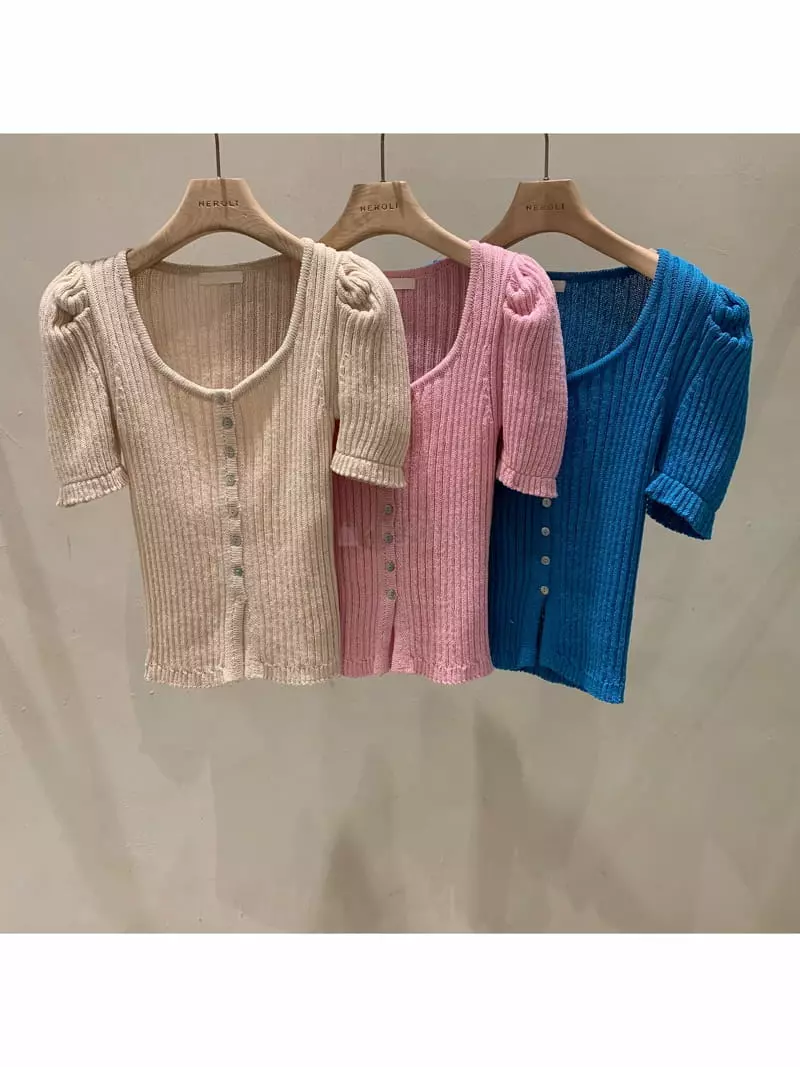 Neroli36 - Korean Women Fashion - #momslook - Rib Puff Knit - 4