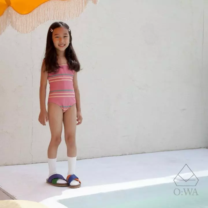O Wa - Korean Children Fashion - #childrensboutique - Stripes Swim One-piece - 3