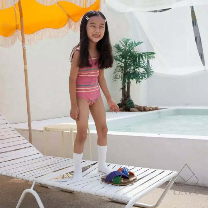 O Wa - Korean Children Fashion - #childrensboutique - Stripes Swim One-piece - 4