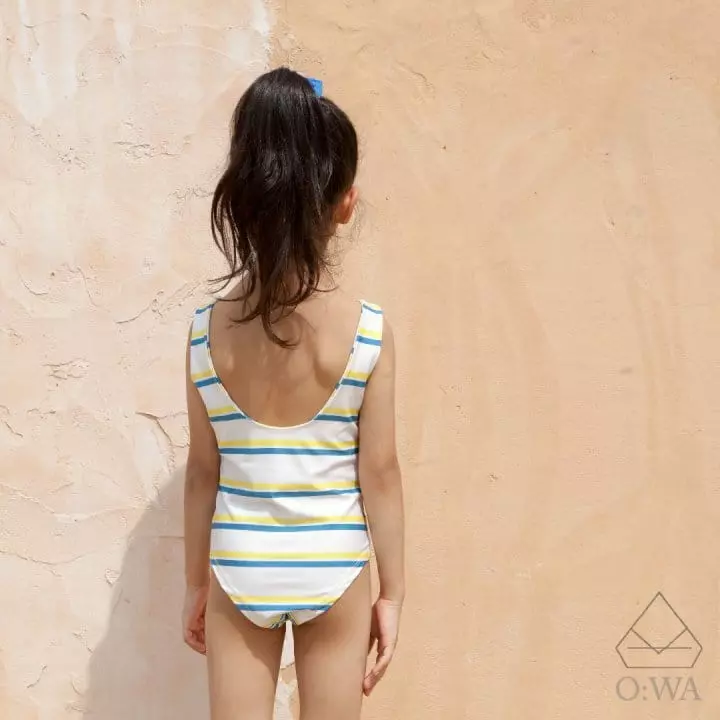 O Wa - Korean Children Fashion - #discoveringself - Stripes Swim One-piece - 5