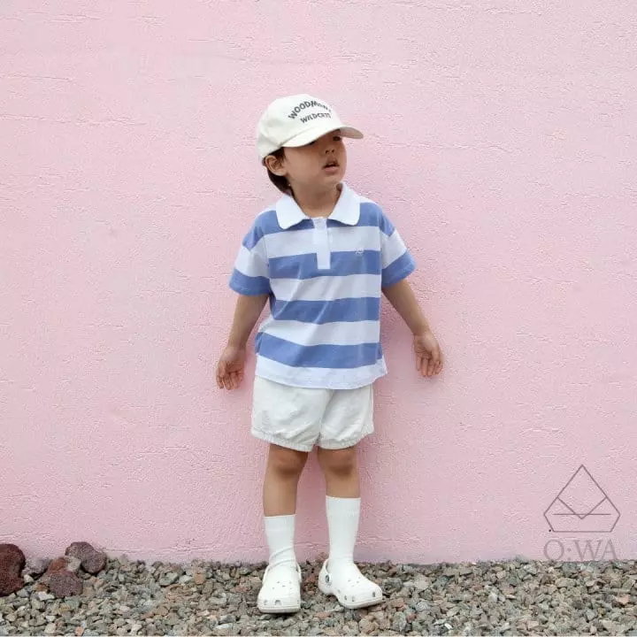 O Wa - Korean Children Fashion - #discoveringself - Stripes Collar Tee - 5