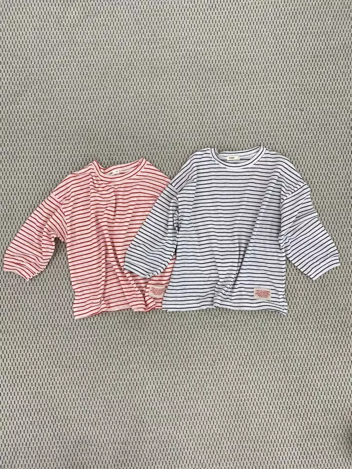 O Wa - Korean Children Fashion - #kidsshorts - Stripes Linen Tee - 10