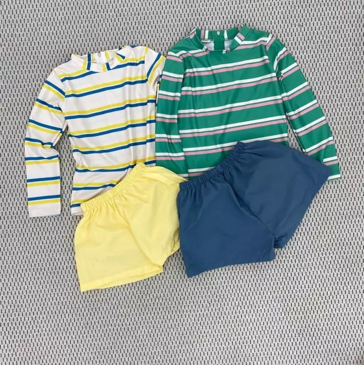O Wa - Korean Children Fashion - #kidzfashiontrend - Stripes Rashguard - 8