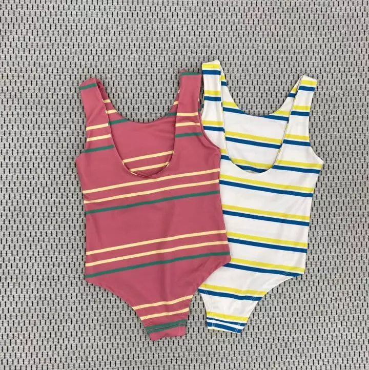 O Wa - Korean Children Fashion - #stylishchildhood - Stripes Swim One-piece