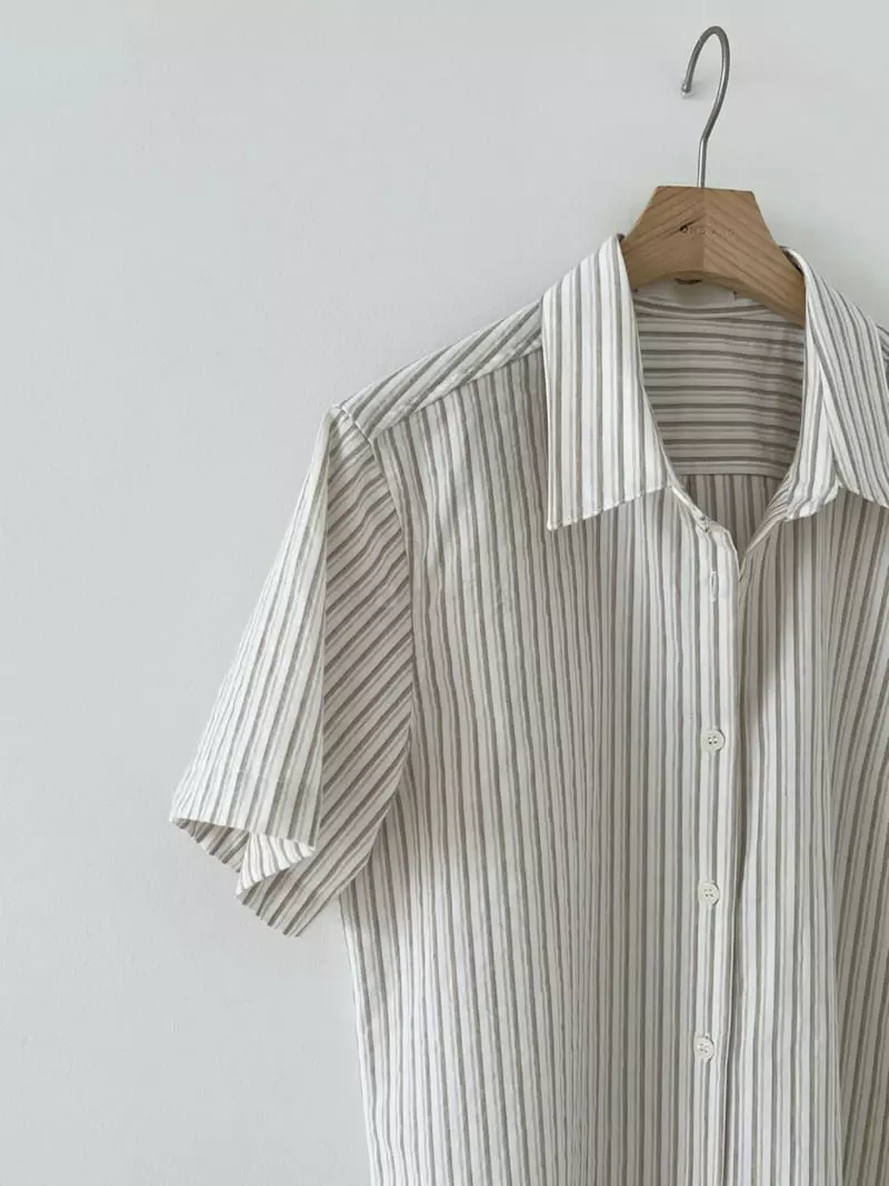 Oneand - Korean Women Fashion - #vintagekidsstyle - Morden Stripes Shirt - 4