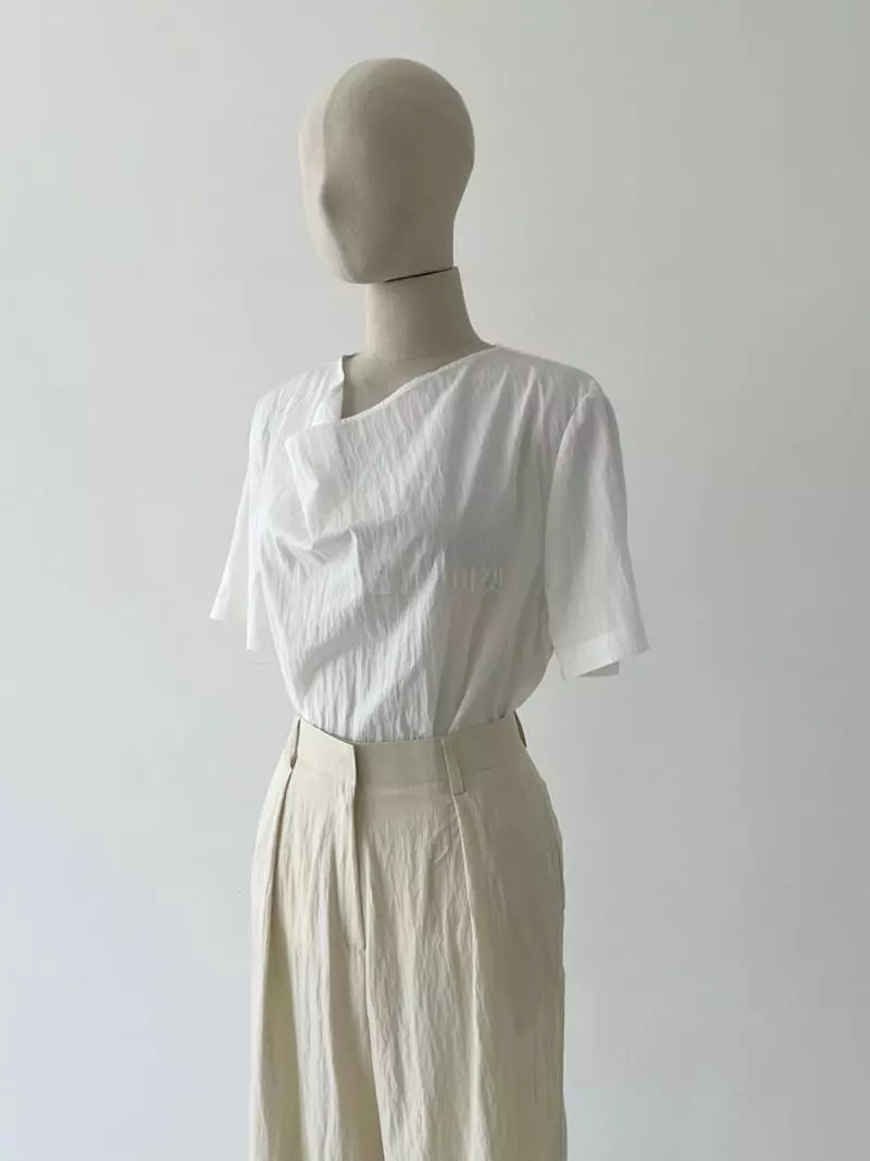 Oneand - Korean Women Fashion - #thatsdarling - Drap Blouse - 4