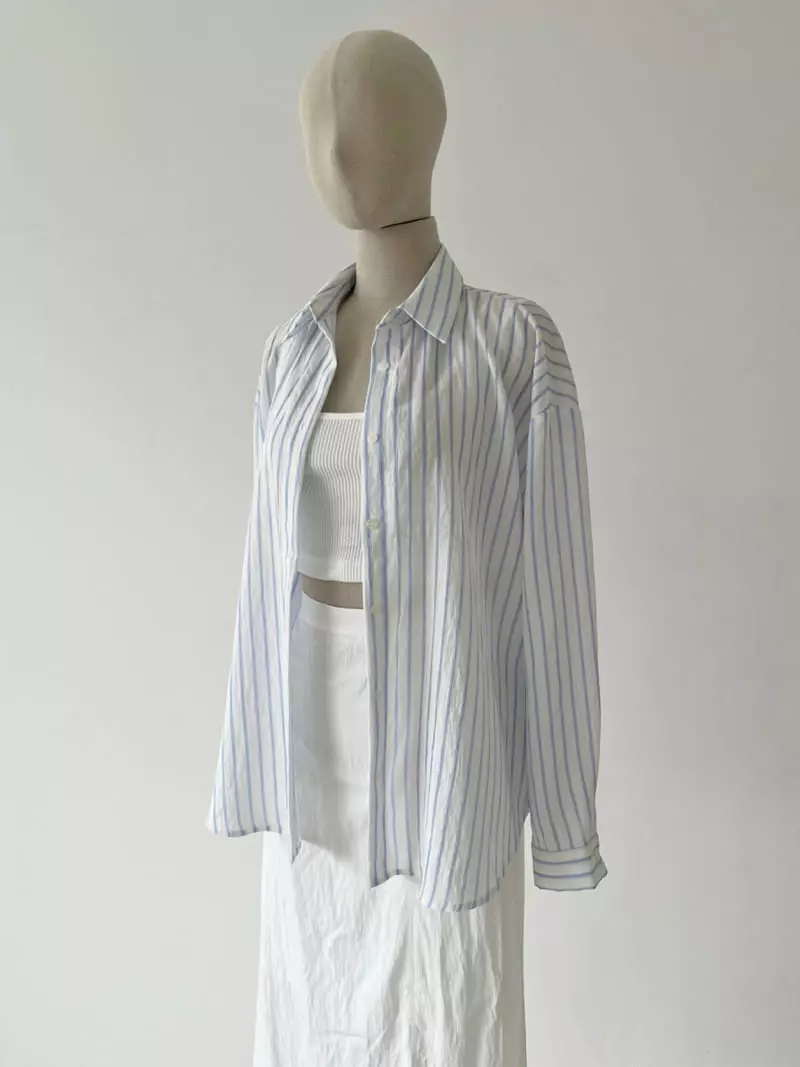 Oneand - Korean Women Fashion - #womensfashion - Summer Stripes Shirts - 4