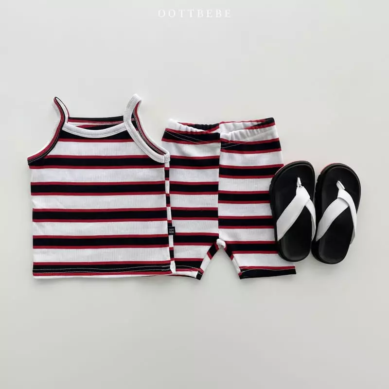 Oott Bebe - Korean Children Fashion - #Kfashion4kids - Rib String Top Bottom Set - 9