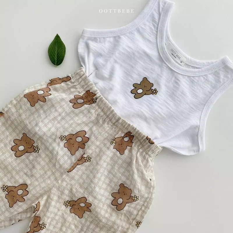 Oott Bebe - Korean Children Fashion - #prettylittlegirls - Flower Bear Top Bottom Set - 4