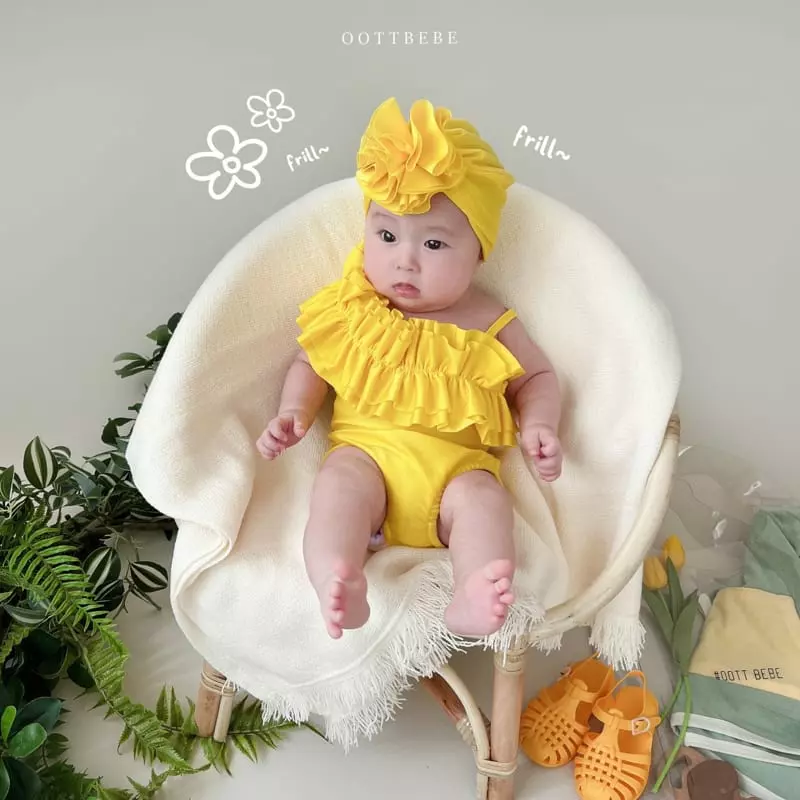 Oott Bebe - Korean Children Fashion - #designkidswear - Shoulder Frill Swimwear - 11