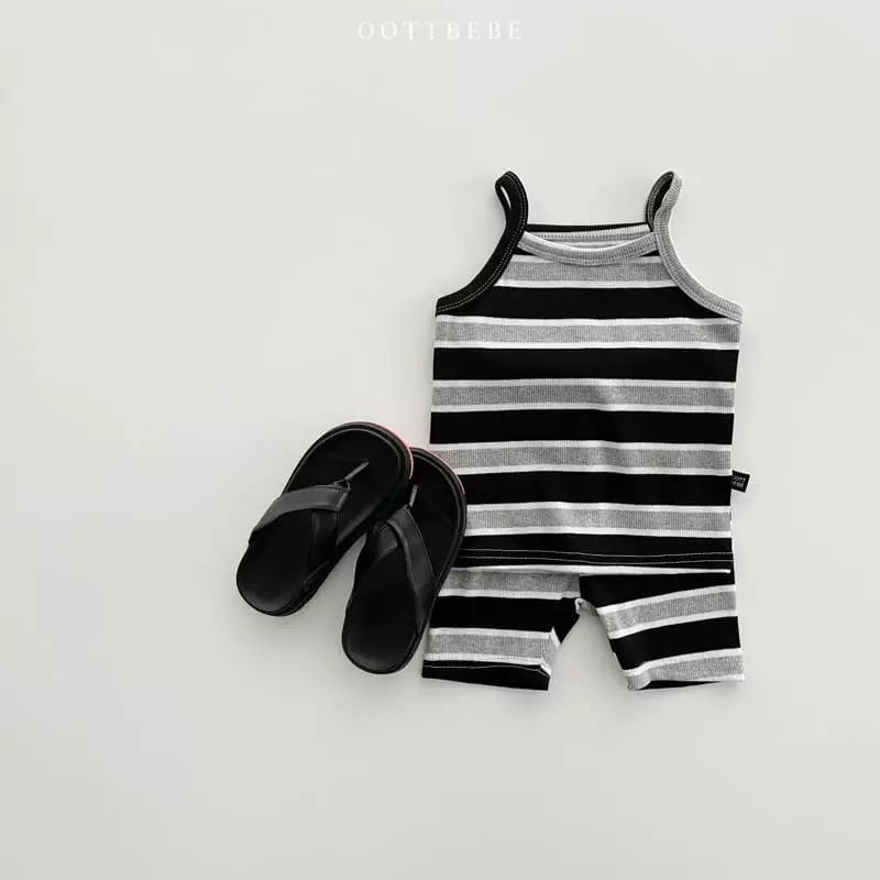 Oott Bebe - Korean Children Fashion - #designkidswear - Rib String Top Bottom Set - 4
