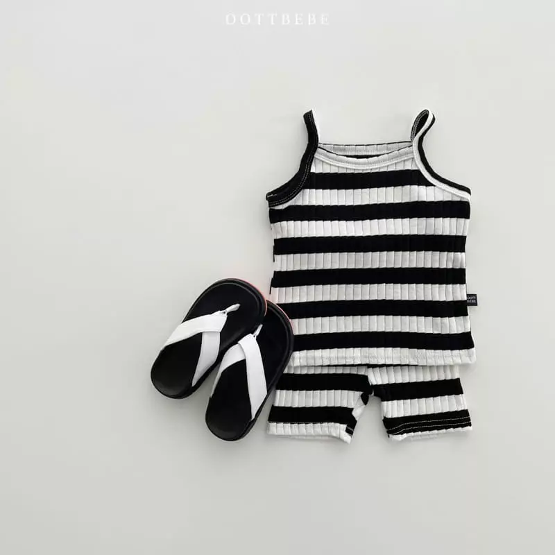 Oott Bebe - Korean Children Fashion - #fashionkids - Rib String Top Bottom Set - 5