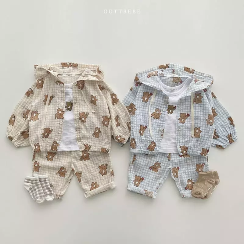 Oott Bebe - Korean Children Fashion - #kidsshorts - Flower Bear Hoody Jumper - 11