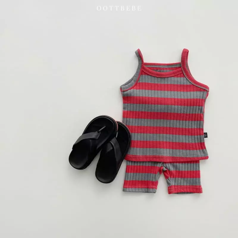 Oott Bebe - Korean Children Fashion - #kidsshorts - Rib String Top Bottom Set - 6