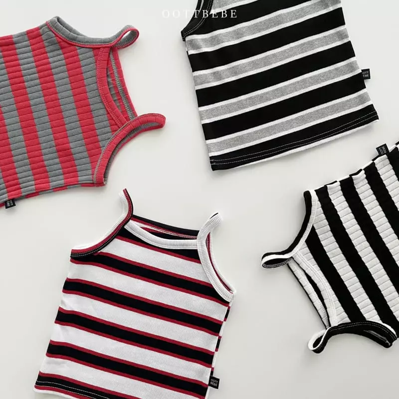 Oott Bebe - Korean Children Fashion - #kidsstore - Rib String Top Bottom Set - 7