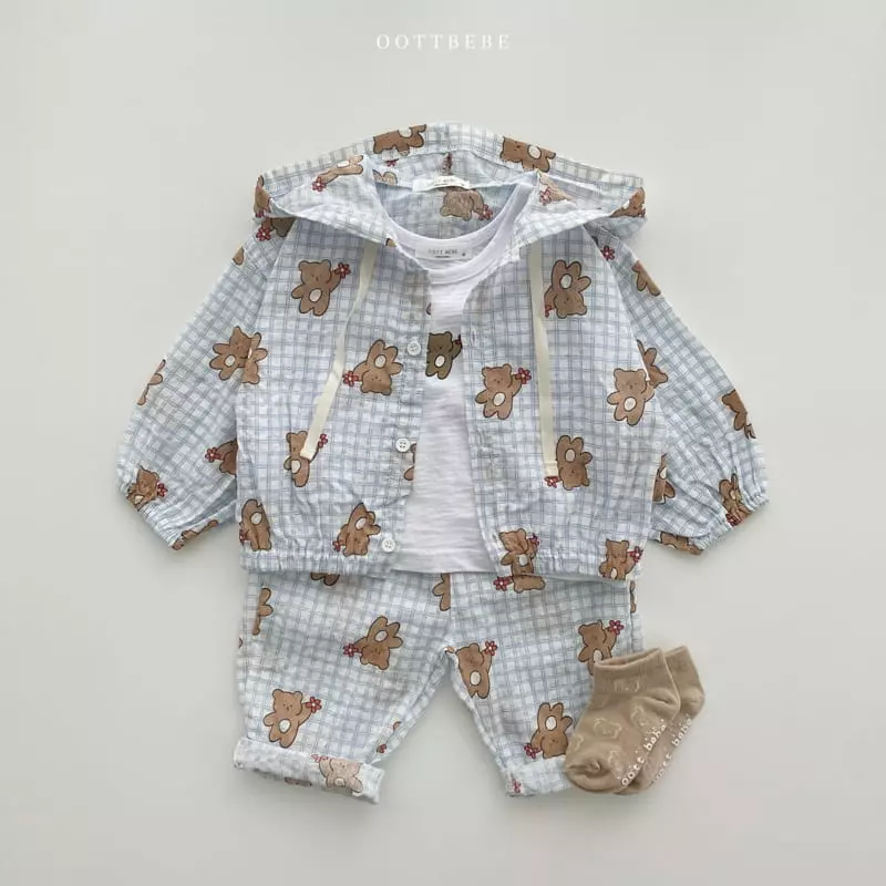 Oott Bebe - Korean Children Fashion - #littlefashionista - Flower Bear Hoody Jumper
