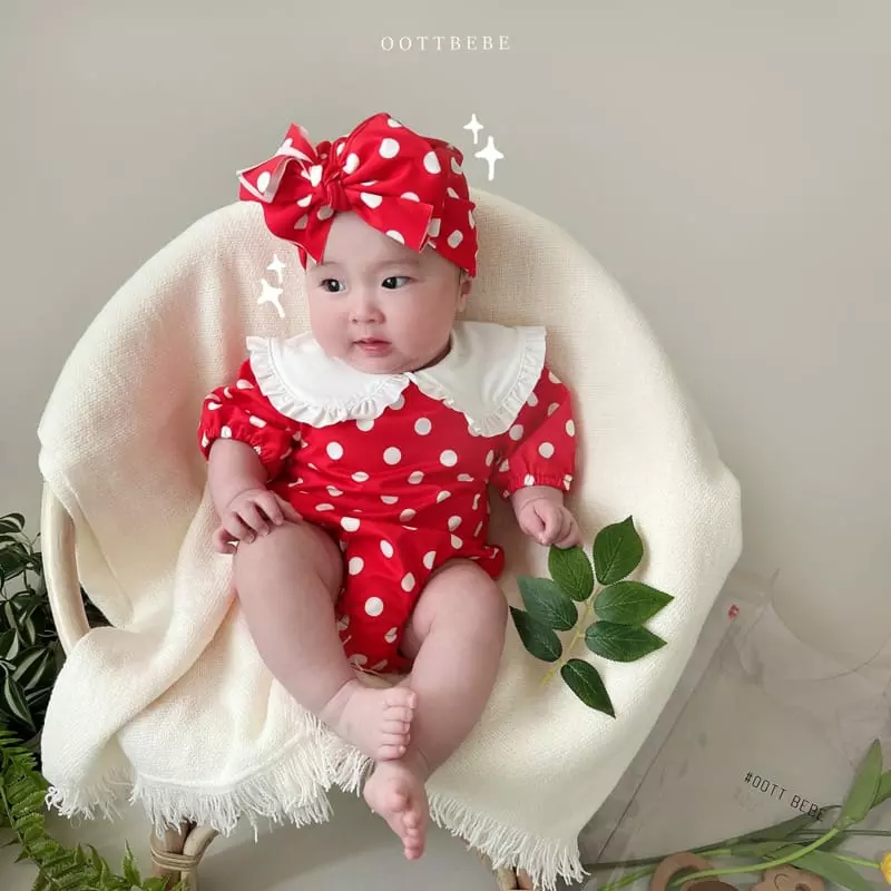 Oott Bebe - Korean Children Fashion - #magicofchildhood - Collar Dot Swimwear - 6