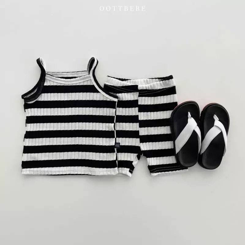 Oott Bebe - Korean Children Fashion - #magicofchildhood - Rib String Top Bottom Set - 11