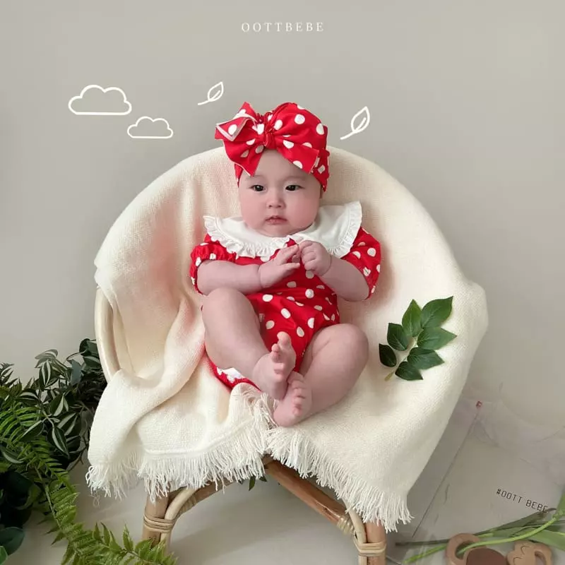 Oott Bebe - Korean Children Fashion - #minifashionista - Collar Dot Swimwear - 7