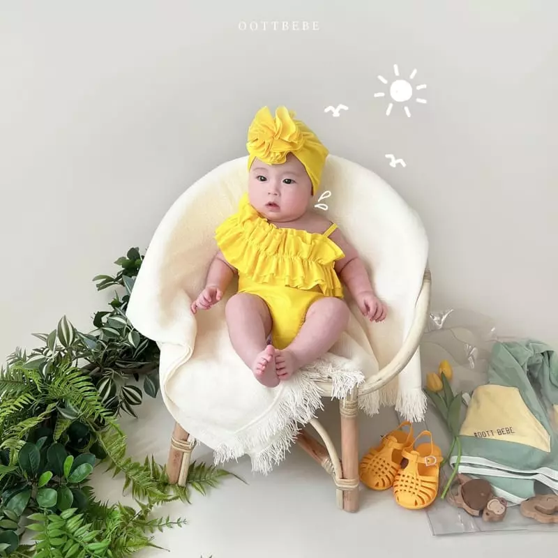 Oott Bebe - Korean Children Fashion - #minifashionista - Shoulder Frill Swimwear - 6
