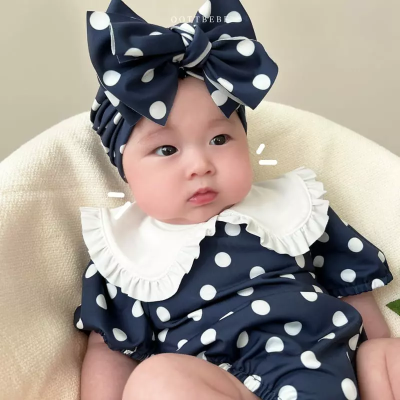 Oott Bebe - Korean Children Fashion - #prettylittlegirls - Collar Dot Swimwear - 8