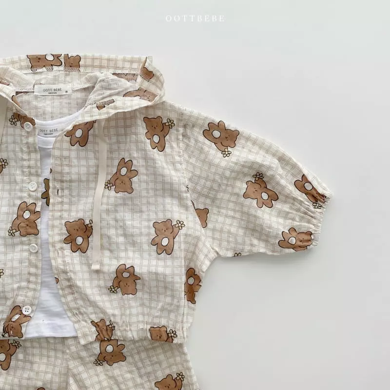 Oott Bebe - Korean Children Fashion - #minifashionista - Flower Bear Hoody Jumper - 4