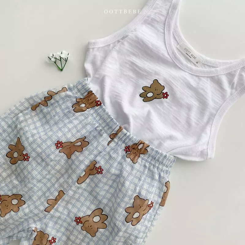 Oott Bebe - Korean Children Fashion - #prettylittlegirls - Flower Bear Top Bottom Set - 3