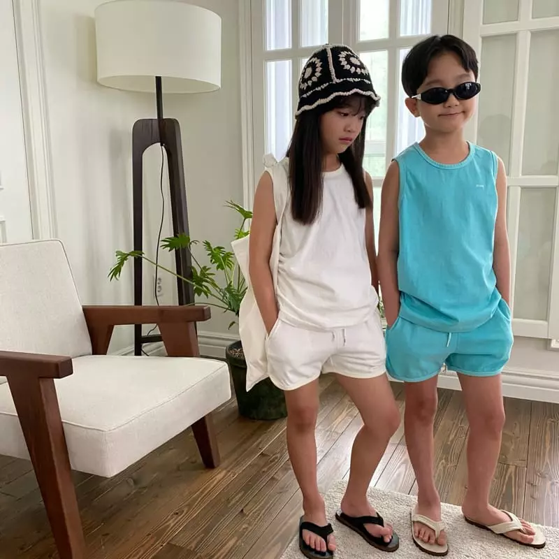 Our - Korean Children Fashion - #todddlerfashion - After Paint Sleeveless Top Bottom Set - 4