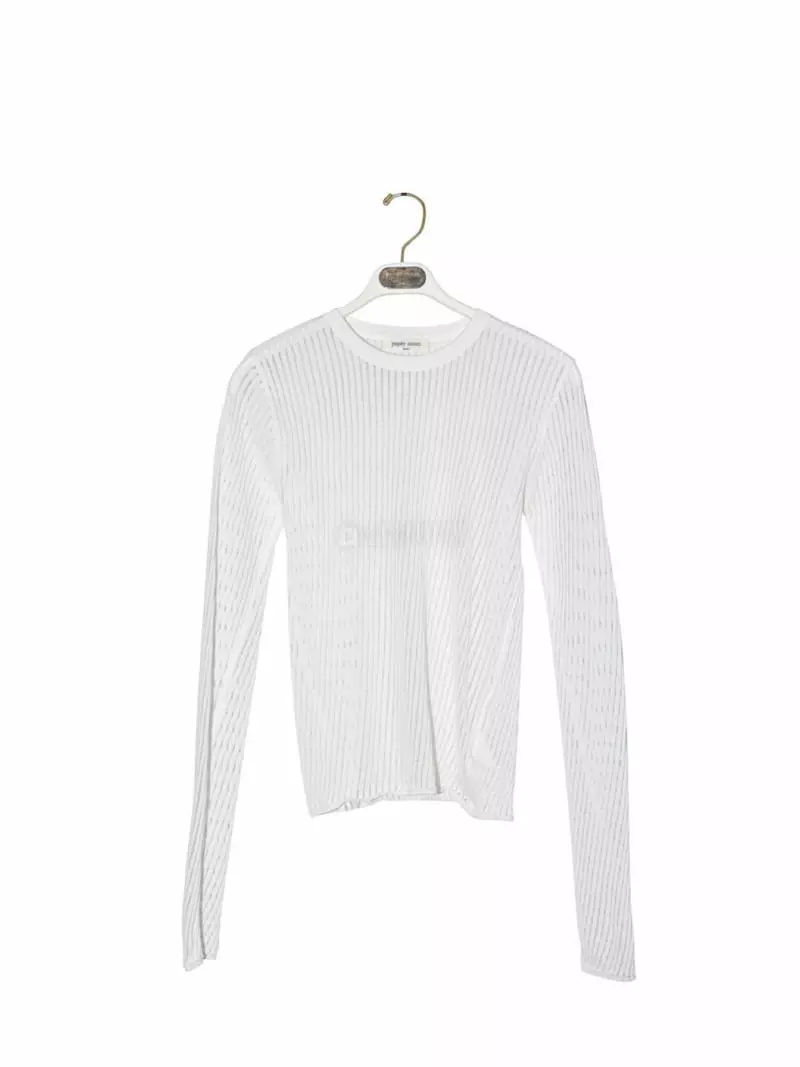 Paper Moon - Korean Women Fashion - #momslook - Rib See Through Knit - 3